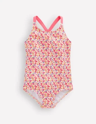 Cross-Back Printed Swimsuit Papyrus Ditsy Floral