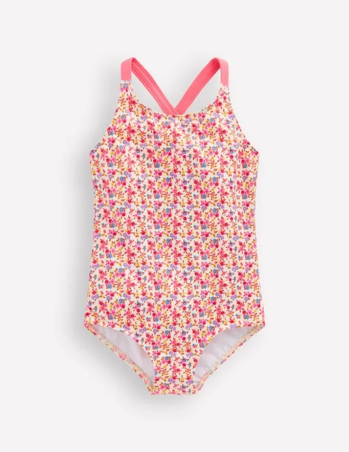 Cross-Back Printed Swimsuit Papyrus Ditsy Floral