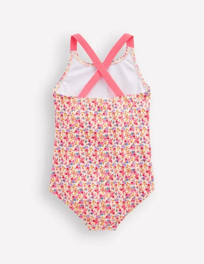 Cross-Back Printed Swimsuit Papyrus Ditsy Floral