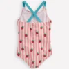 Cross-Back Printed Swimsuit Pink Strawberry Stripe