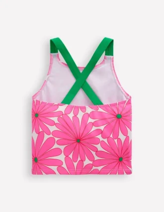 Cross-Back Tankini Top Festival Pink Daisy