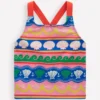 Cross-Back Tankini Top Multi Sea Shell Stripe