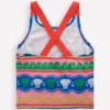Cross-Back Tankini Top Multi Sea Shell Stripe