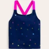 Cross-Back Tankini Top Rainbow Foil Confetti Spot Cross-Back Tankini Top Rainbow Foil Confetti Spot