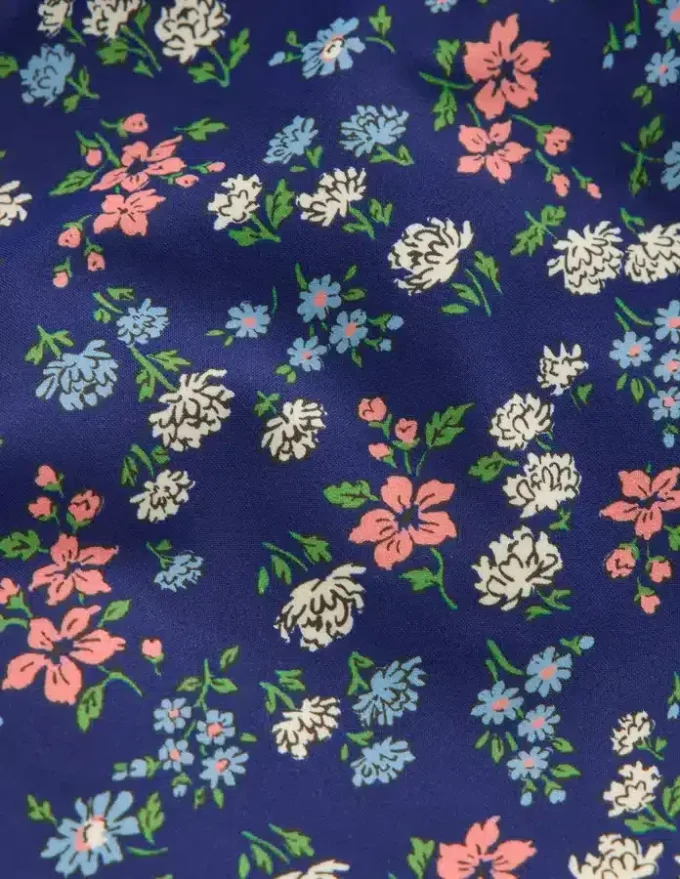 Cross-Back Tankini Top Sapphire Blue Meadow Floral Cross-Back Tankini Top Sapphire Blue Meadow Floral