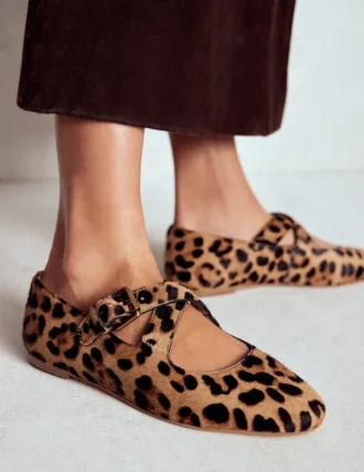 Cross Strap Mary Jane Classic Leopard
