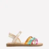 Crossed Leather Sandals Rainbow metallic