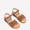 Crossed Leather Sandals Tan