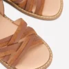 Crossed Leather Sandals Tan