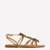 Crystal Flat Sandals Gold Crystal Flat Sandals Gold