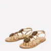 Crystal Flat Sandals Gold Crystal Flat Sandals Gold