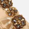 Crystal Flat Sandals Gold Crystal Flat Sandals Gold