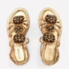 Crystal Flat Sandals Gold Crystal Flat Sandals Gold