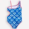 Cut Out Swimsuit Kingfisher Blue Woodblock