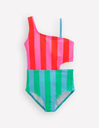 Cut Out Swimsuit Multi Stripe