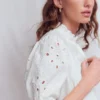 Cutwork Puff Sleeve Top White Cutwork Puff Sleeve Top White
