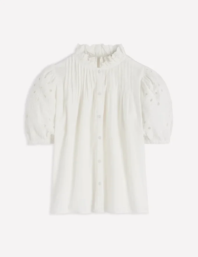Cutwork Puff Sleeve Top White Cutwork Puff Sleeve Top White