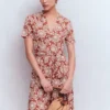 Daisy Flippy Jersey Dress Brown, Decorative Blossom Daisy Flippy Jersey Dress Brown, Decorative Blossom