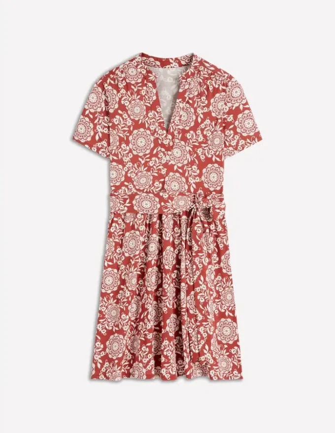 Daisy Flippy Jersey Dress Brown, Decorative Blossom Daisy Flippy Jersey Dress Brown, Decorative Blossom