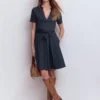 Daisy Flippy Jersey Dress Navy Daisy Flippy Jersey Dress Navy