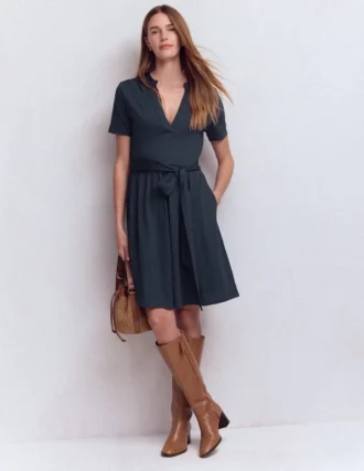Daisy Flippy Jersey Dress Navy