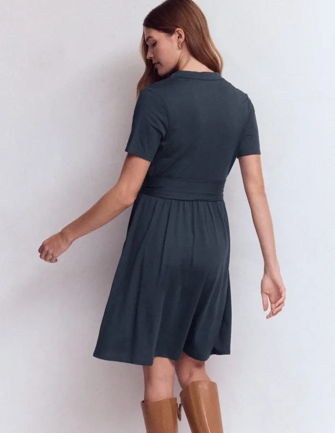 Daisy Flippy Jersey Dress Navy Daisy Flippy Jersey Dress Navy