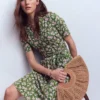 Daisy Flippy Jersey Dress Promenade Green, Dainty Blooms Daisy Flippy Jersey Dress Promenade Green, Dainty Blooms