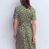 Daisy Flippy Jersey Dress Promenade Green, Dainty Blooms Daisy Flippy Jersey Dress Promenade Green, Dainty Blooms