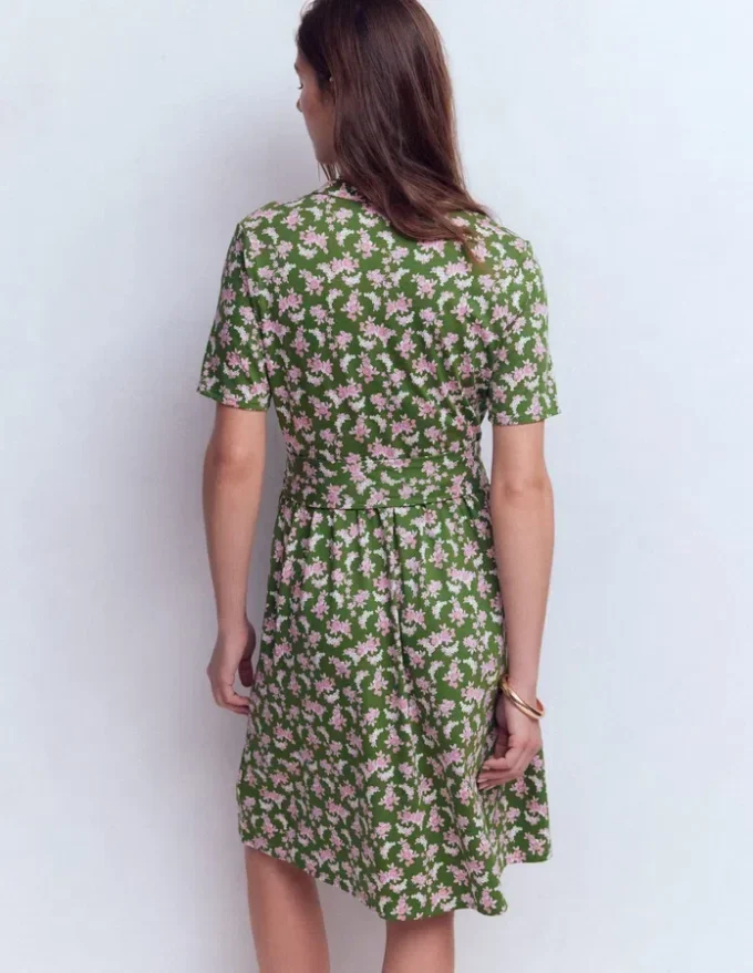 Daisy Flippy Jersey Dress Promenade Green, Dainty Blooms Daisy Flippy Jersey Dress Promenade Green, Dainty Blooms