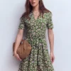 Daisy Flippy Jersey Dress Promenade Green, Dainty Blooms Daisy Flippy Jersey Dress Promenade Green, Dainty Blooms