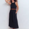 Daphne Double Cloth Dress NAVY Daphne Double Cloth Dress NAVY