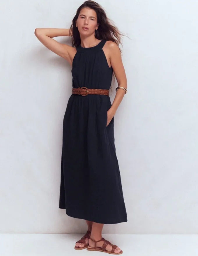 Daphne Double Cloth Dress NAVY Daphne Double Cloth Dress NAVY