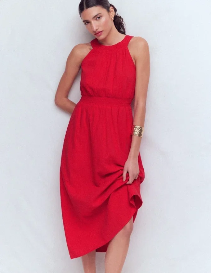 Daphne Double Cloth Dress Salsa