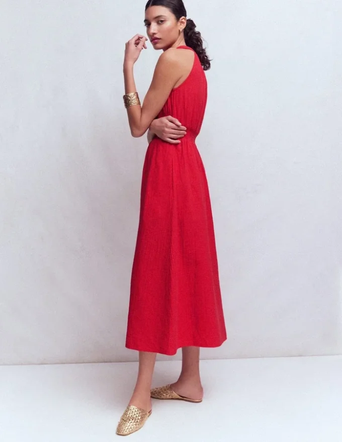Daphne Double Cloth Dress Salsa