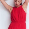 Daphne Double Cloth Dress Salsa