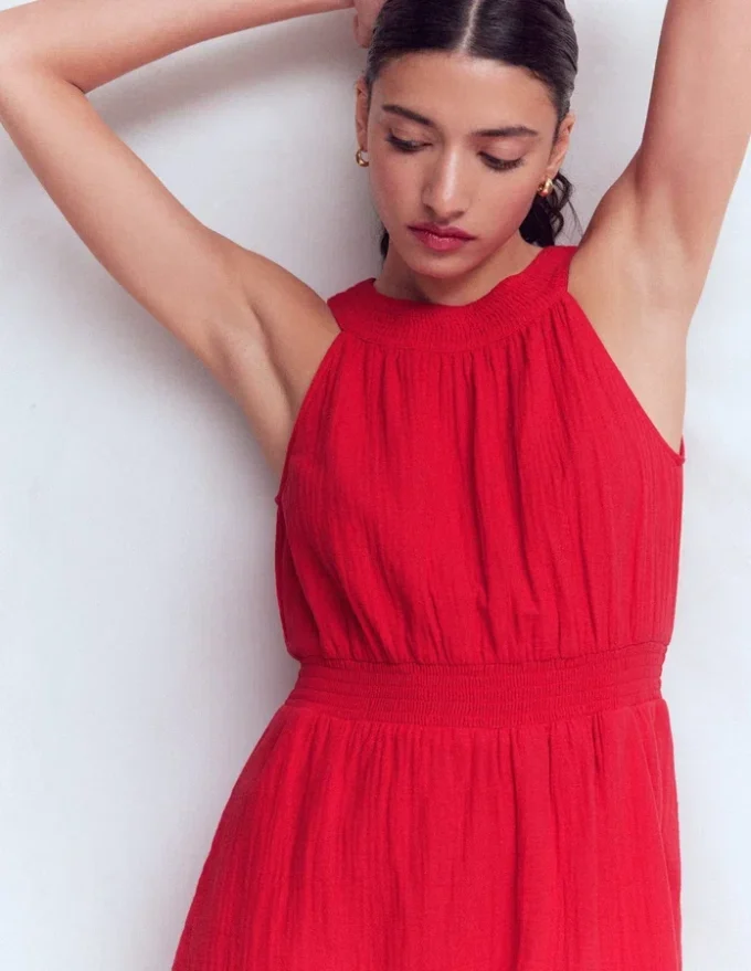 Daphne Double Cloth Dress Salsa