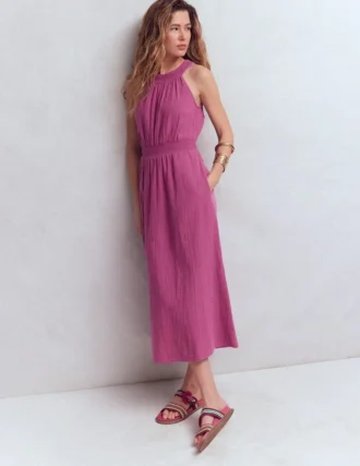 Daphne Double Cloth Dress Warm Mauve