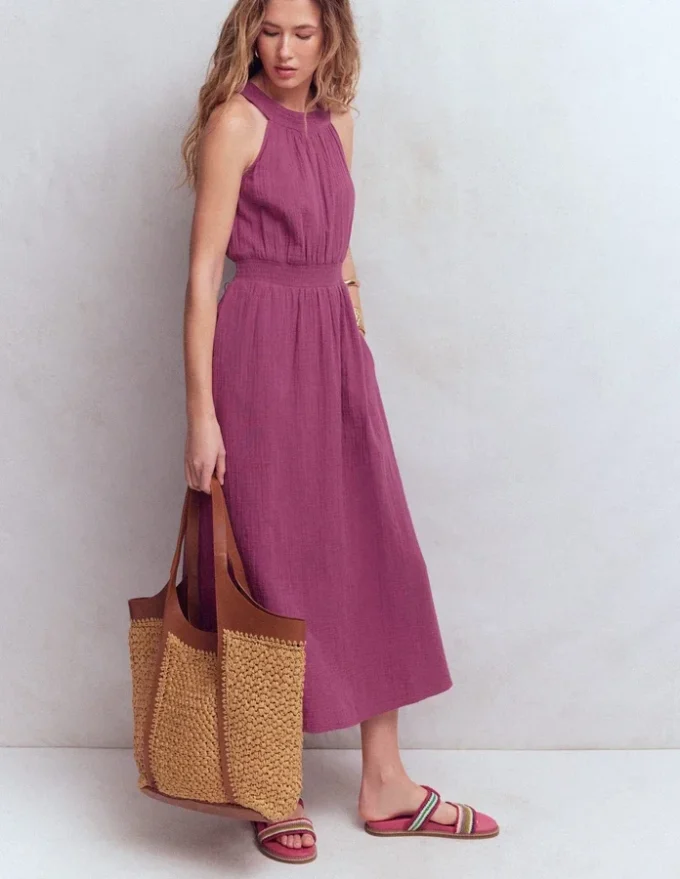Daphne Double Cloth Dress Warm Mauve Daphne Double Cloth Dress Warm Mauve
