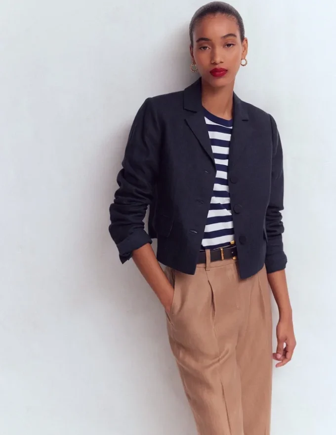 Dartmouth Linen Blazer Navy