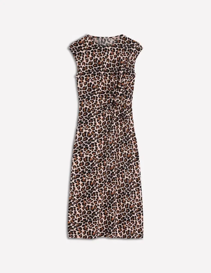 Delilah Twist Midi Dress Almond Milk, Cheetah Pop Delilah Twist Midi Dress Almond Milk, Cheetah Pop