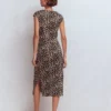 Delilah Twist Midi Dress Almond Milk, Cheetah Pop Delilah Twist Midi Dress Almond Milk, Cheetah Pop