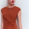 Delilah Twist Midi Dress Burnt Orange Delilah Twist Midi Dress Burnt Orange