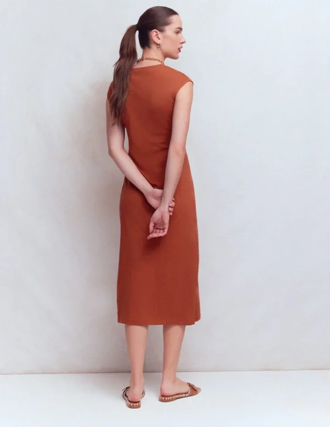 Delilah Twist Midi Dress Burnt Orange Delilah Twist Midi Dress Burnt Orange