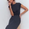 Delilah Twist Midi Dress Navy Delilah Twist Midi Dress Navy