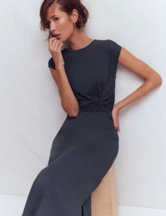 Delilah Twist Midi Dress Navy