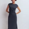 Delilah Twist Midi Dress Navy Delilah Twist Midi Dress Navy