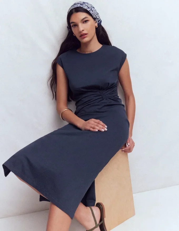 Delilah Twist Midi Dress Navy Delilah Twist Midi Dress Navy