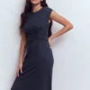 Delilah Twist Midi Dress Navy Delilah Twist Midi Dress Navy