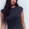 Delilah Twist Midi Dress Navy Delilah Twist Midi Dress Navy