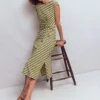 Delilah Twist Midi Dress Stripe Delilah Twist Midi Dress Stripe